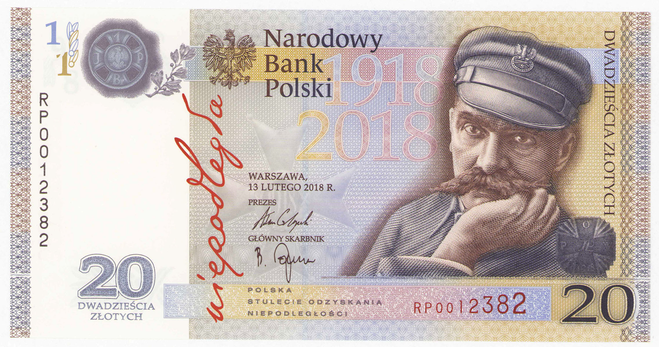 20 złotych 2018 Niepodległość – Piłsudski